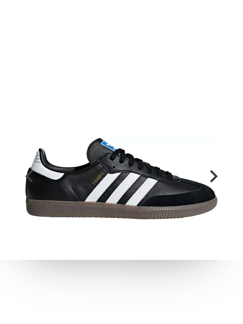 adidas Samba Men’s Black White Leather Sneakers with Gum Sole